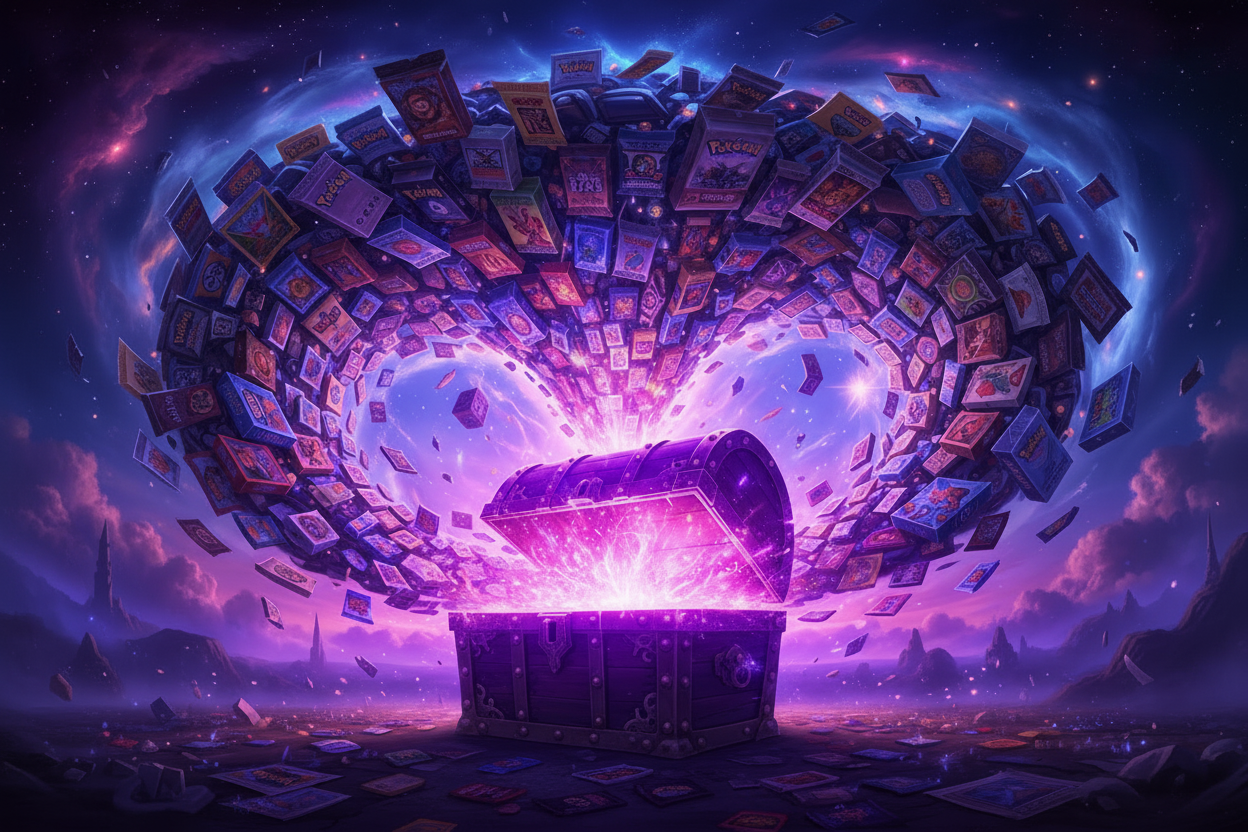 TCG chest with purple glow